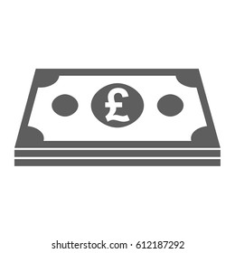 Pound money icon gray