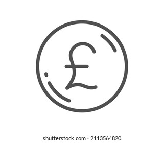 Pound money line icon. Gbp currency sign. Cash coin symbol. Quality design element. Linear style pound money icon. Editable stroke. Vector