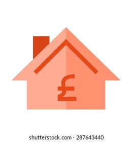 Pound, money, uk icon vector image. Can also be used for real estate, property, land and buildings. Suitable for mobile apps, web apps and print media.
