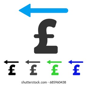 Pound Moneyback flat vector icon. Colored pound moneyback gray, black, blue, green icon versions. Flat icon style for web design.