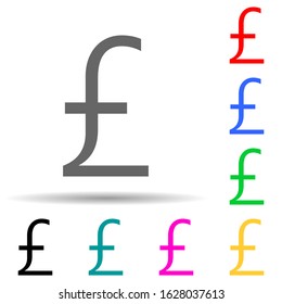 pound multi color style icon. Simple glyph, flat vector of crepto currency icons for ui and ux, website or mobile application