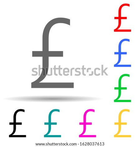 pound multi color style icon. Simple glyph, flat vector of crepto currency icons for ui and ux, website or mobile application
