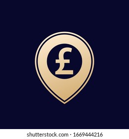 Pfund auf Pin-Marker, Vektorillustration-Design