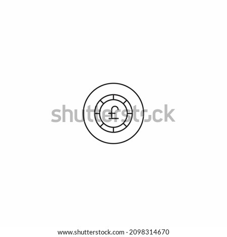 pound outline style icon in circle