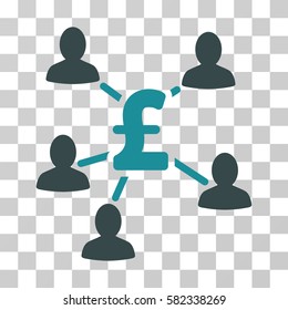 Pound Payment Clients vector pictogram. Illustration style is a flat iconic bicolor soft blue symbol on a transparent background.