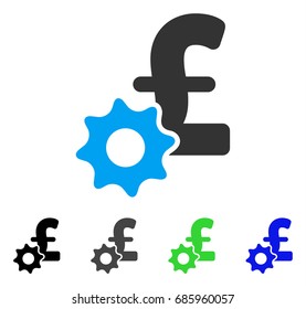 Pound Payment Options flat vector pictogram. Colored pound payment options gray, black, blue, green icon versions. Flat icon style for web design.