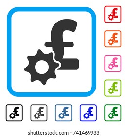 Pound Payment Options icon. Flat grey iconic symbol in a light blue rounded frame. Black, gray, green, blue, red, orange color variants of Pound Payment Options vector.