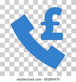 Pound Payphone vector icon. Illustration style is a flat iconic cobalt symbol on a transparent background.