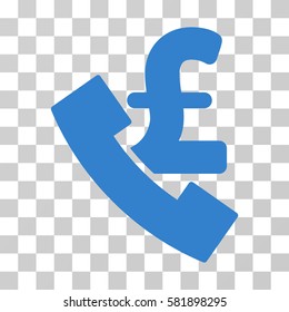 Pound Payphone vector pictograph. Illustration style is a flat iconic cobalt symbol on a transparent background.