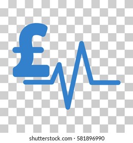 Pound Pulse vector pictogram. Illustration style is a flat iconic cobalt symbol on a transparent background.