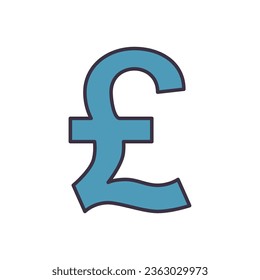 Pound related vector icon. Isolated on white background. Vector illustration