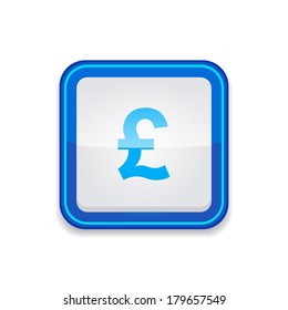 Pound Round Corner Vector Blue Web Icon Button