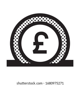 Pound Savings. Icon Filled with Dots.