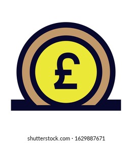 Pound Savings. Simple Vector Color Icon.