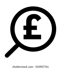 
Pound Search Bold Line Vector Icon
