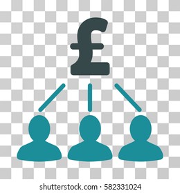 Pound Shareholders vector pictogram. Illustration style is a flat iconic bicolor soft blue symbol on a transparent background.
