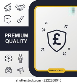 pound and shield icon graphic elements for your work