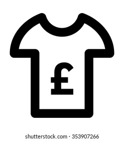 
Pound Shirt Bold Line Vector Icon
