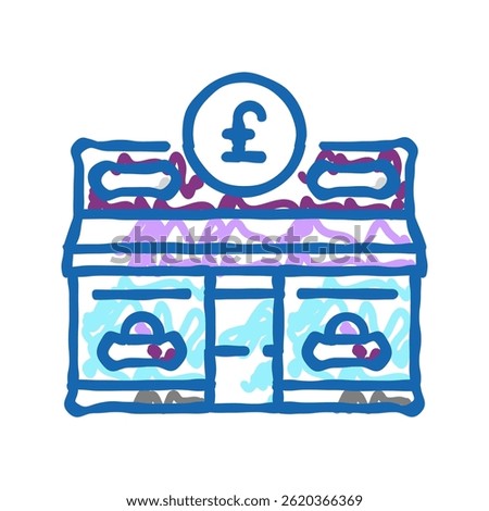 pound shop store doodle icon sketch vector. pound shop store sign. isolated symbol illustration