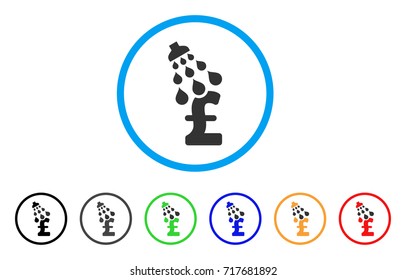 Pound Shower rounded icon. Style is a flat pound shower gray symbol inside light blue circle with black, gray, green, blue, red, orange variants. Vector designed for web and software interfaces.