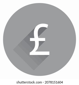 La libra firma un icono plano blanco y negro.