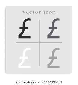 Pound sign flat black and white vector icon.