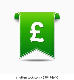 Pound Sign Green Vector Icon Design