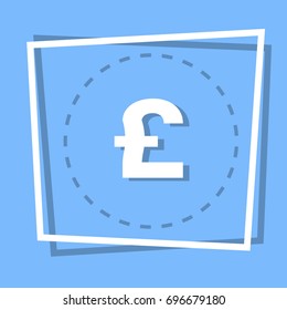 Icono de signo de libra Divisa Botón Web Vector plano Ilustración