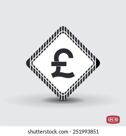 Pound sign icon. Flat design style. Made in vector illustration