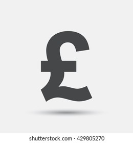 Pound sign icon. GBP currency symbol. Money label. Flat money pound web icon on white background. Vector