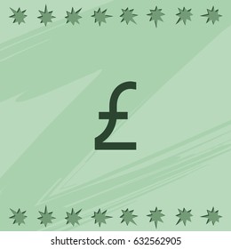 Pound sign. Money icon.