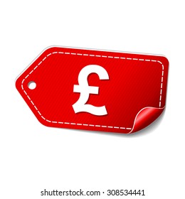 Pound Sign Red Vector Icon Design