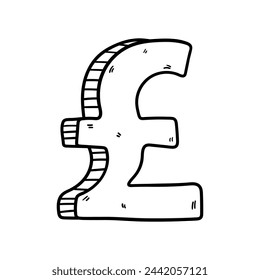 Pound sign vector icon in doodle style. Symbol in simple design. Cartoon object hand drawn isolated on white background.