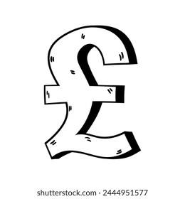 Pound sign vector icon in doodle style. Symbol in simple design. Cartoon object hand drawn isolated on white background.