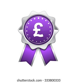 Pound Sign Violet Vector Icon Design