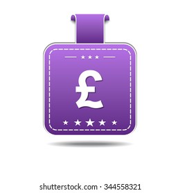 Pound Sign Violet Vector Icon Design