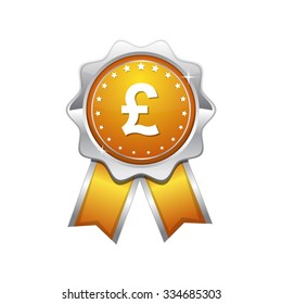 Pound Sign Yellow Vector Icon Design