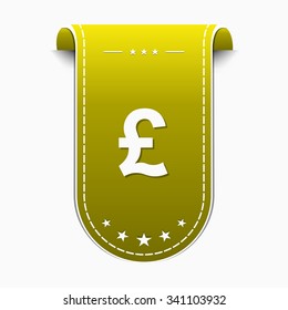 Pound Sign Yellow Vector Icon Design