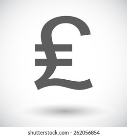 Pound. Single flat icon on white background. Vector illustration.