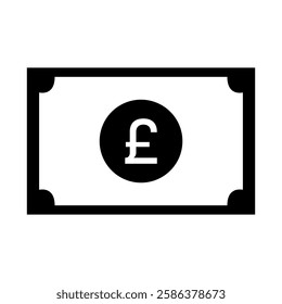 Pound sterling banknote illustrated in vector