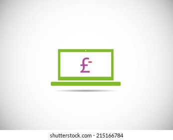 Pound Sterling Bills On Laptop