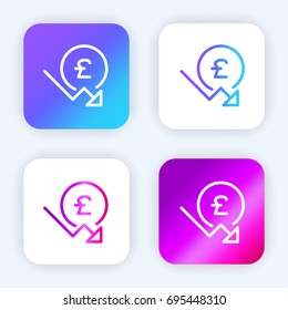 Pound sterling bright purple and blue gradient app icon