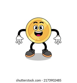 pound sterling cartoon with surprised gesture , character design