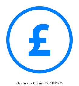 Pound sterling and circle on white