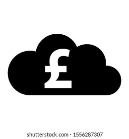 Pound sterling and cloud on white