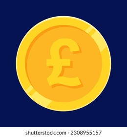 Pound Sterling Coin Gold Money GBP Vector