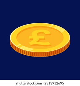 Pound Sterling Coin Gold Money GBP Vector