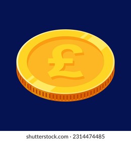 Pound Sterling Coin Gold Money GBP Vector