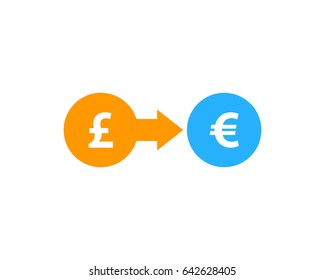 Pound Sterling To Euro Stock Market Icon Logo Design Element
