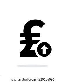 Pound sterling exchange rate up icon on white background. Vector illustration.